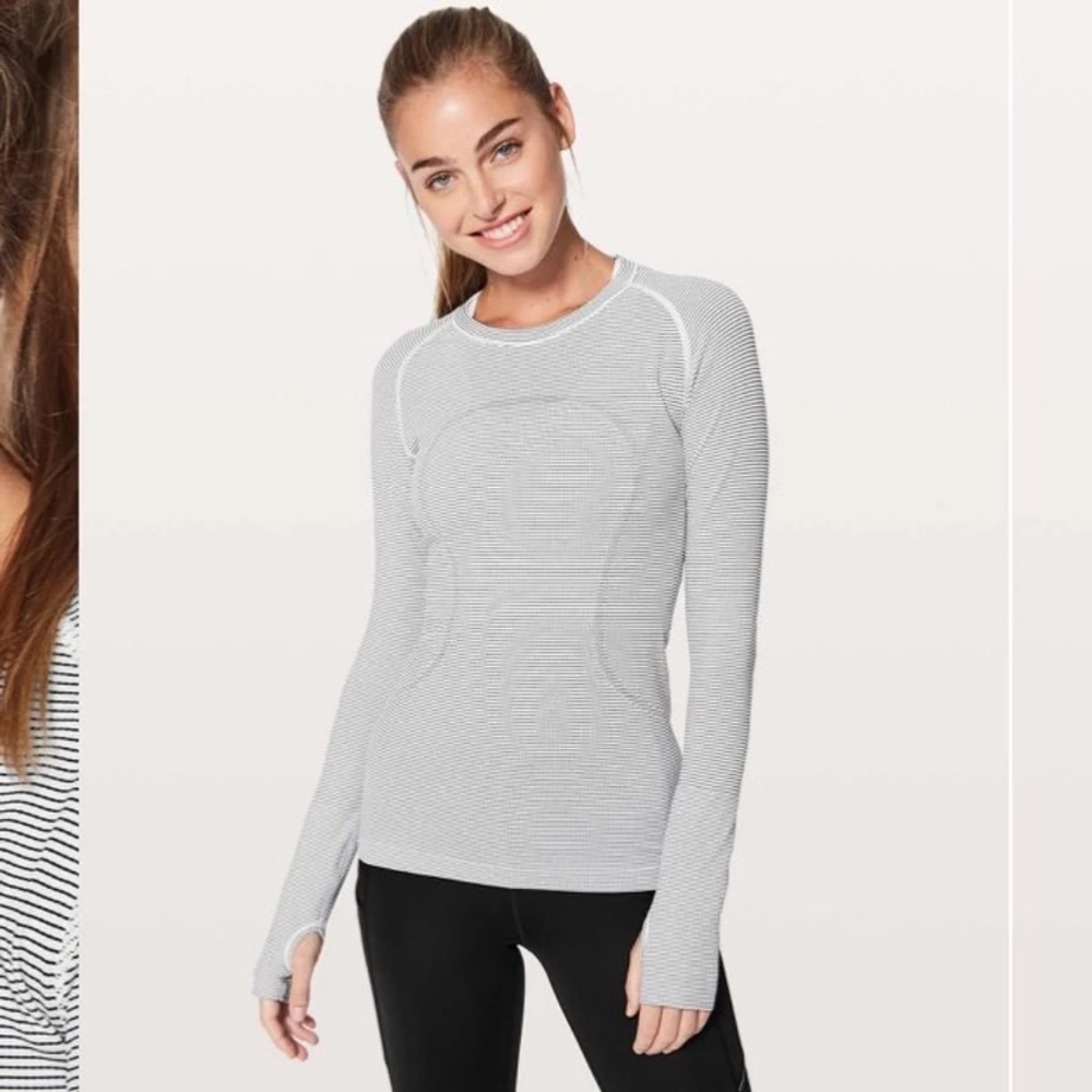 Lululemon Swiftly Tech Striped Long Sleeve Crew - rare color